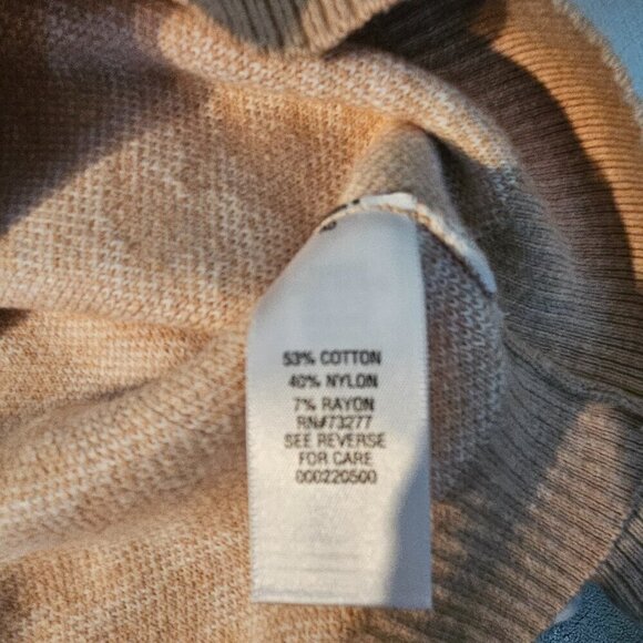 Croft & Barrow Classic Crewneck Camel & Pristine Sweater Size XXL NWT - Picture 5 of 7
